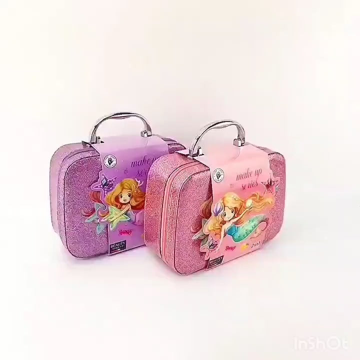 Portable Makeup Kit for Girls – Safe Cosmetic Beauty Set & Makeup Box Toy for Kids