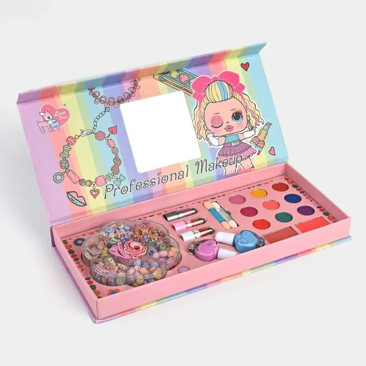 Portable Makeup Kit for Girls – Safe Cosmetic Beauty Set & Makeup Box Toy for Kids