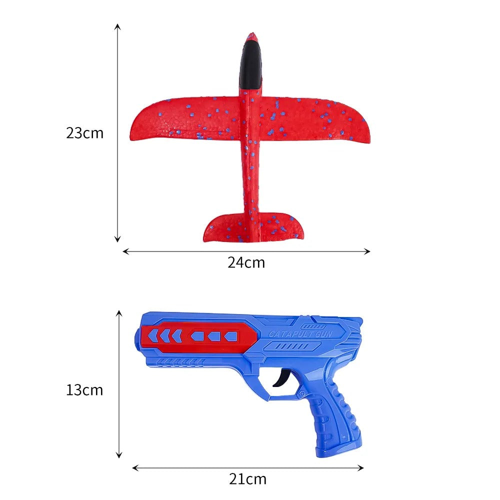 Airplane Toy Gun & Catapult – Model Foam Plane for Outdoor Play, Shooting & Throwing Glider, Ideal Birthday Gift for Boys.